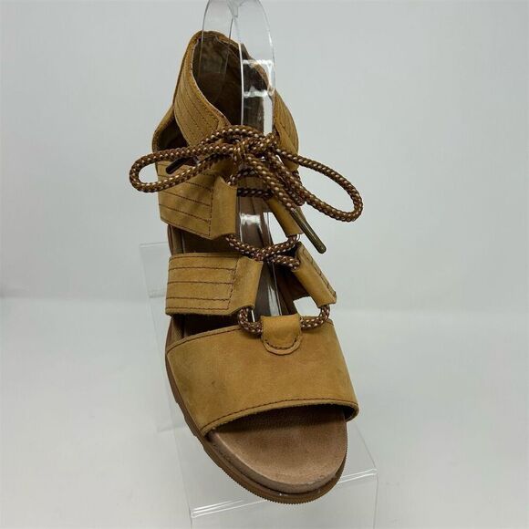 Sorel Joanie II Lace Up Wedge Sandals Women's Size 8 Honey Brown Gladiator - Picture 2 of 13